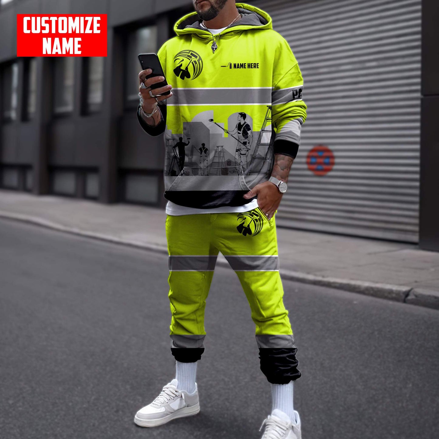 Tmarctee Customized Name House Painter 3D All Over Printed Combo Hoodie + Sweatpant HP35 TNA04112105