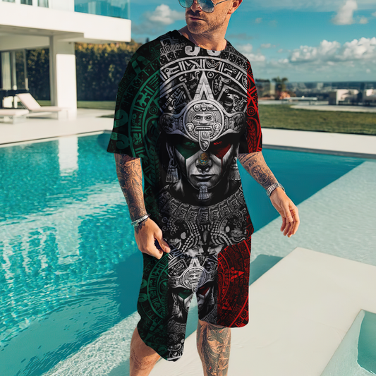 Aztec Mexican Combo T-shirt and Short 3D All Over Printed