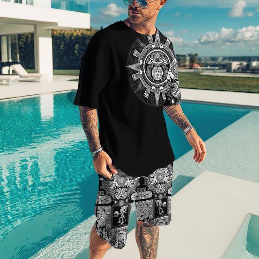 Aztec Mexican Combo T-shirt and Short 3D All Over Printed