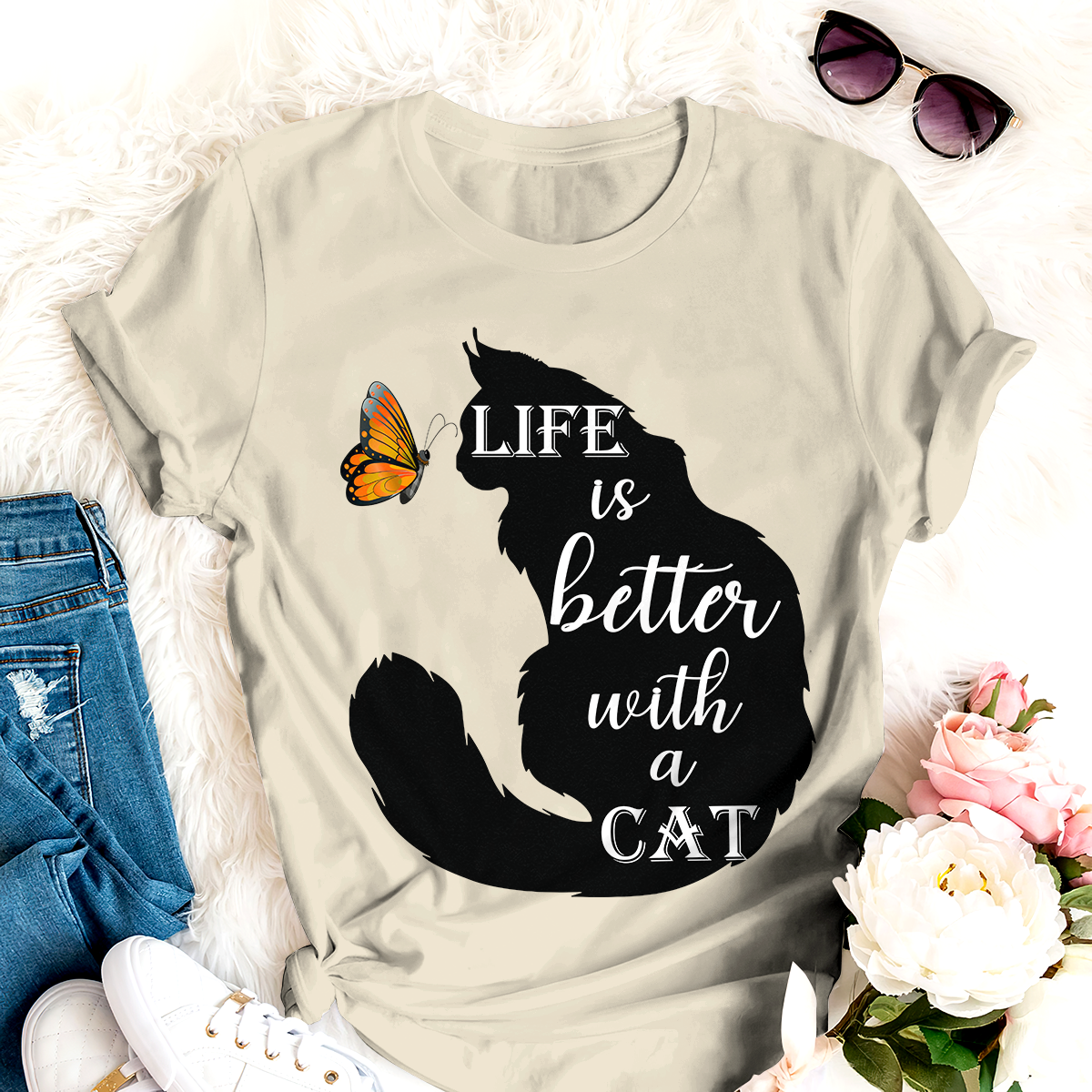 Life Is Better With A Cat Personalized T-shirt Amazing Gift For Friends