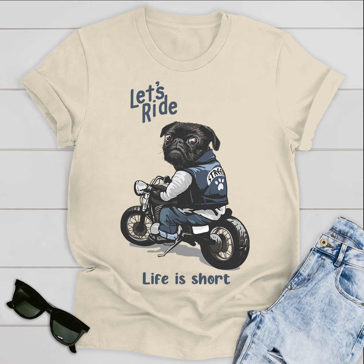 Let's Ride Life Is Short Personalized T-shirt For Dog Lover Friends