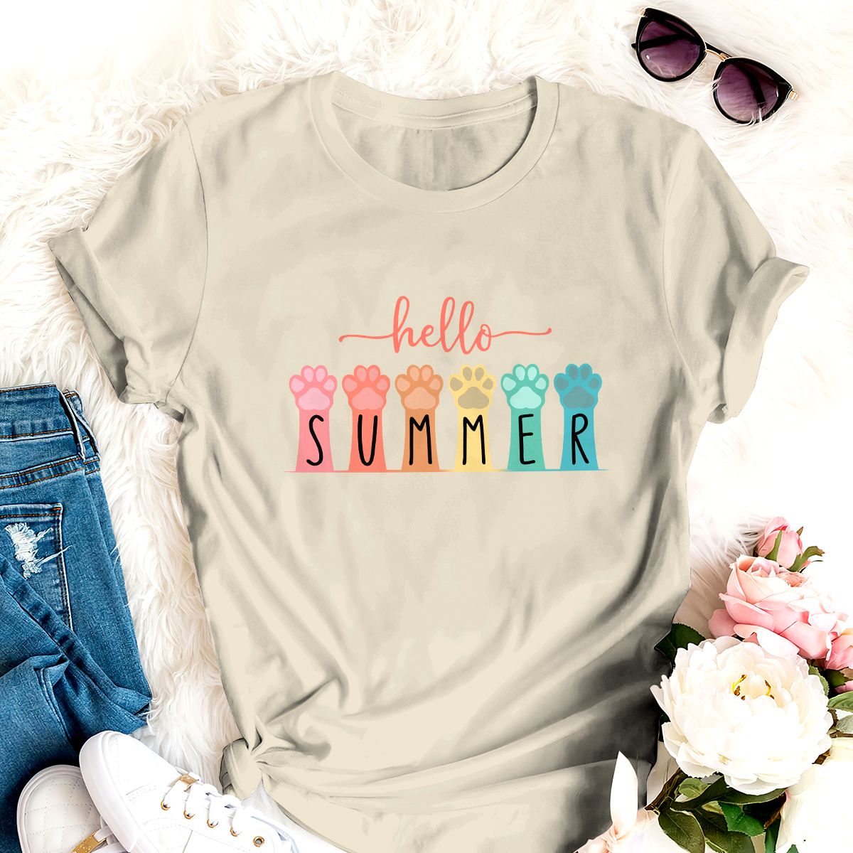Hello Summer Special Amazing Shirt For Dog Lover Paw