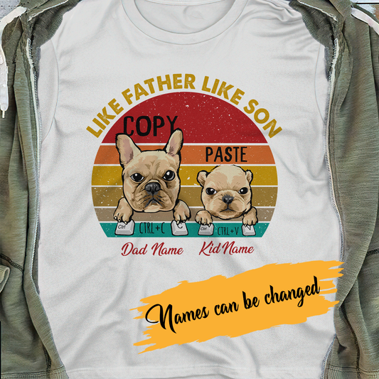 Like Father Like Son Personalized Dog T-shirt Father's Day