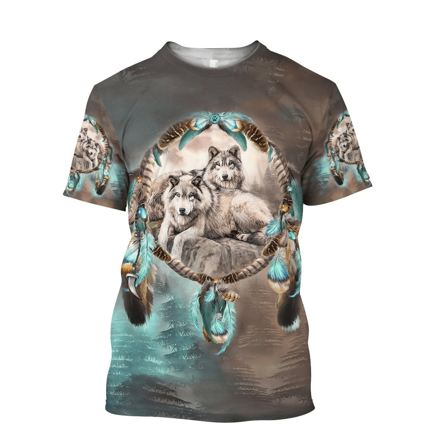 Wolf Native American 3D All Over Printed Unisex Shirts