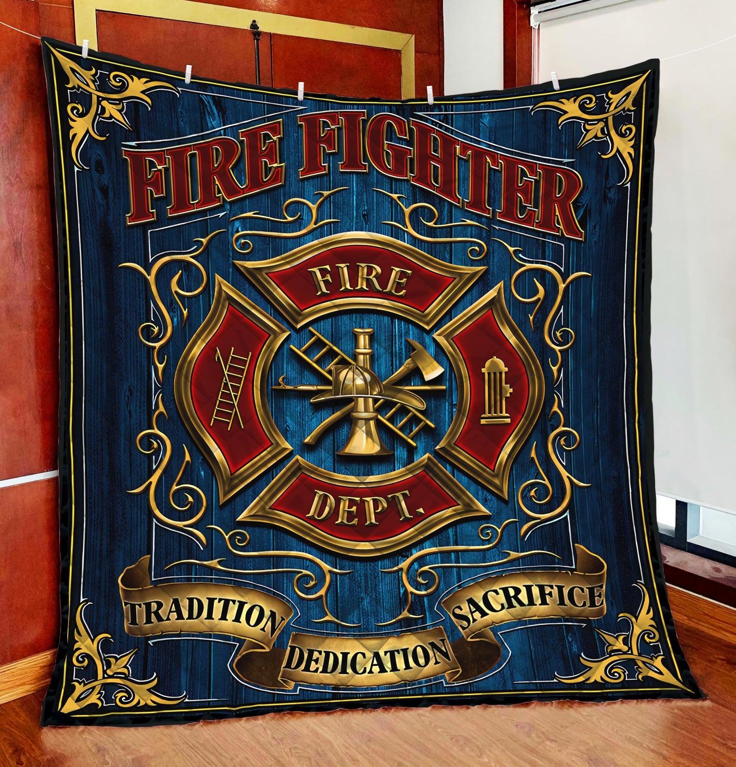 Great Symbol Firefighter Quilt Blanket