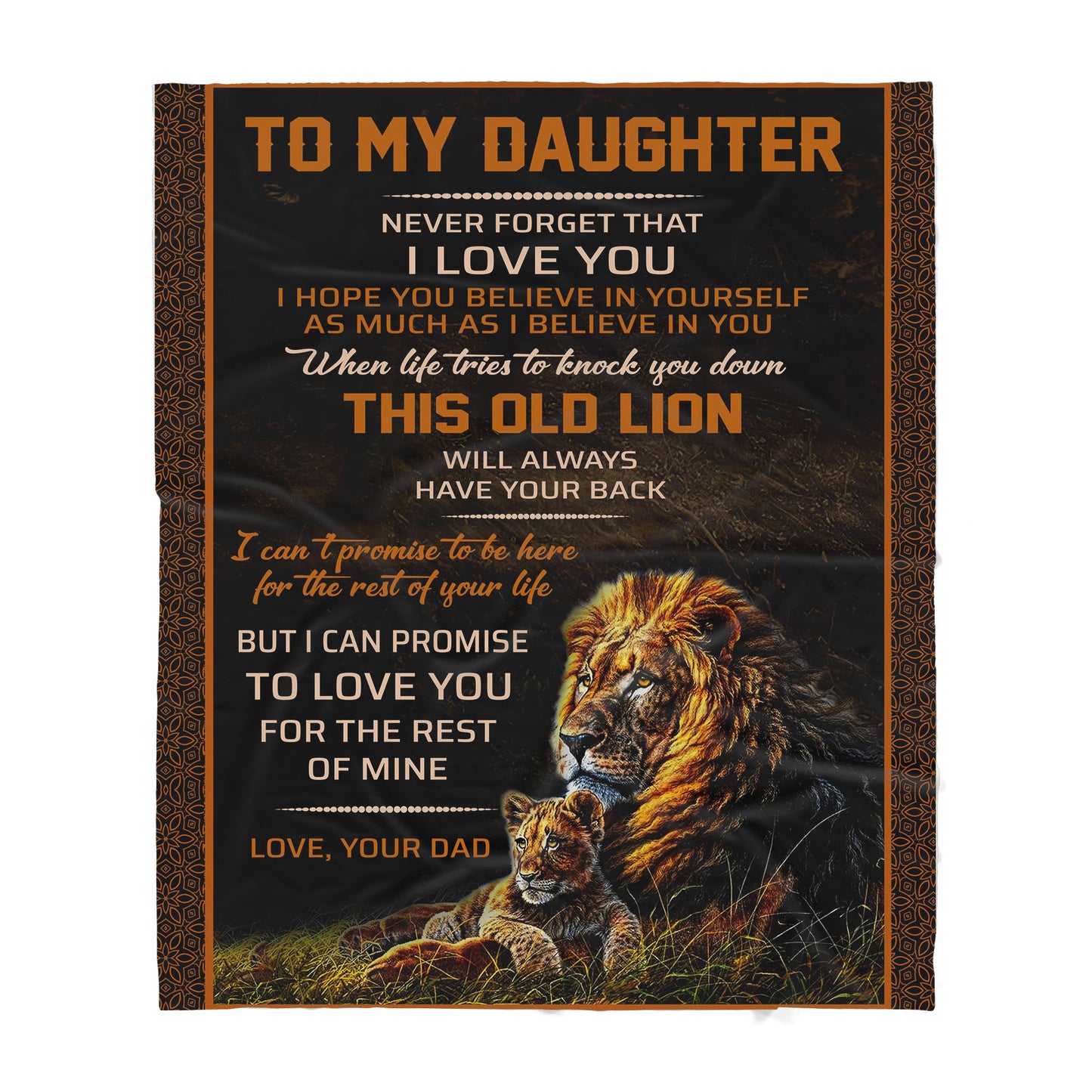 To my daughter Lion Couple Sherpa Blanket