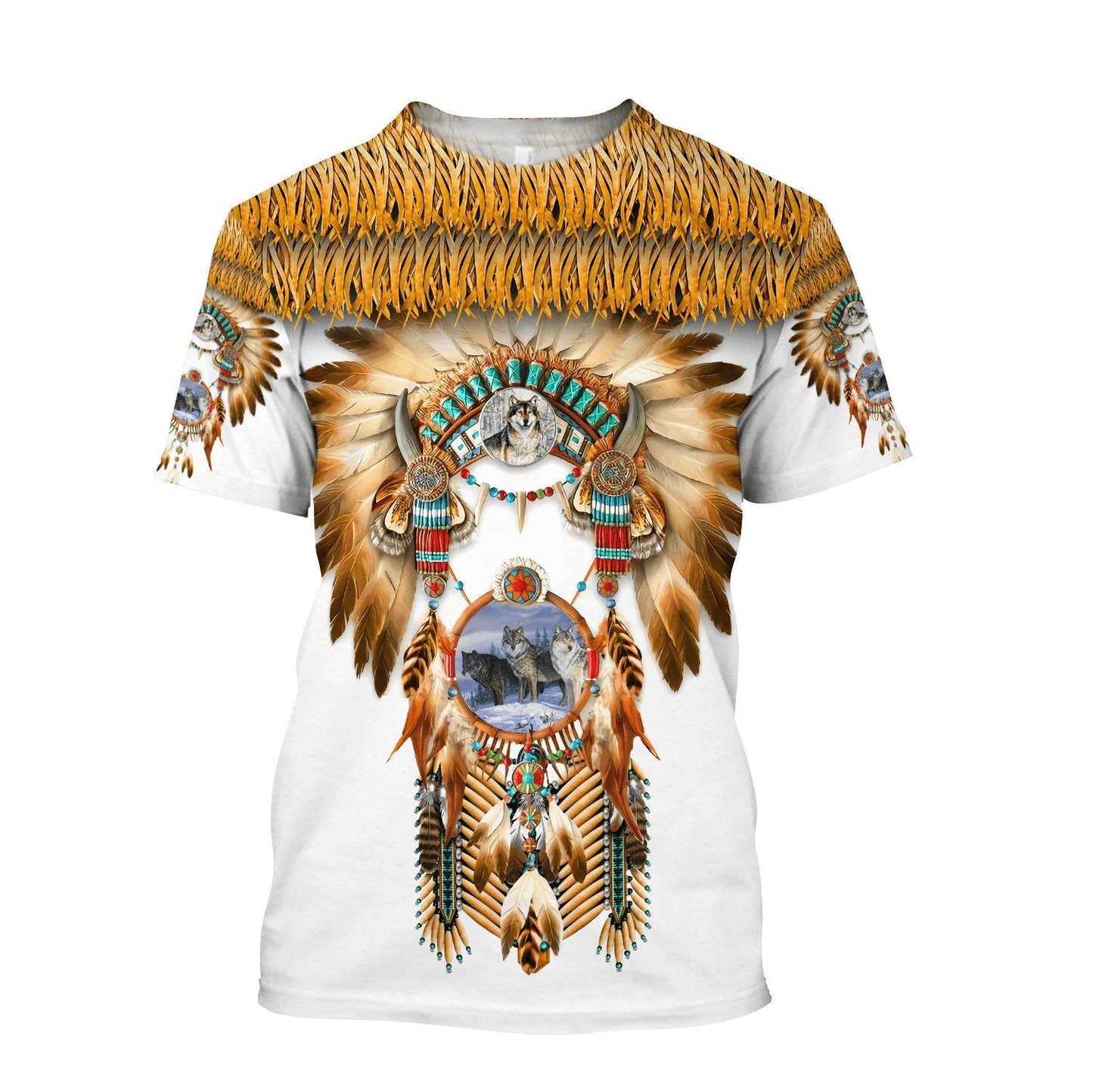 Wolf Native American 3D All Over Printed Unisex Shirts