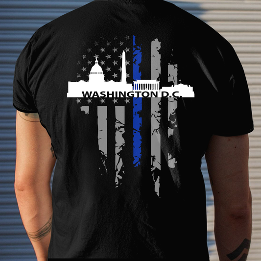Thin Blue Line T-shirt Special Gift For Policeman Washington DC Shirt