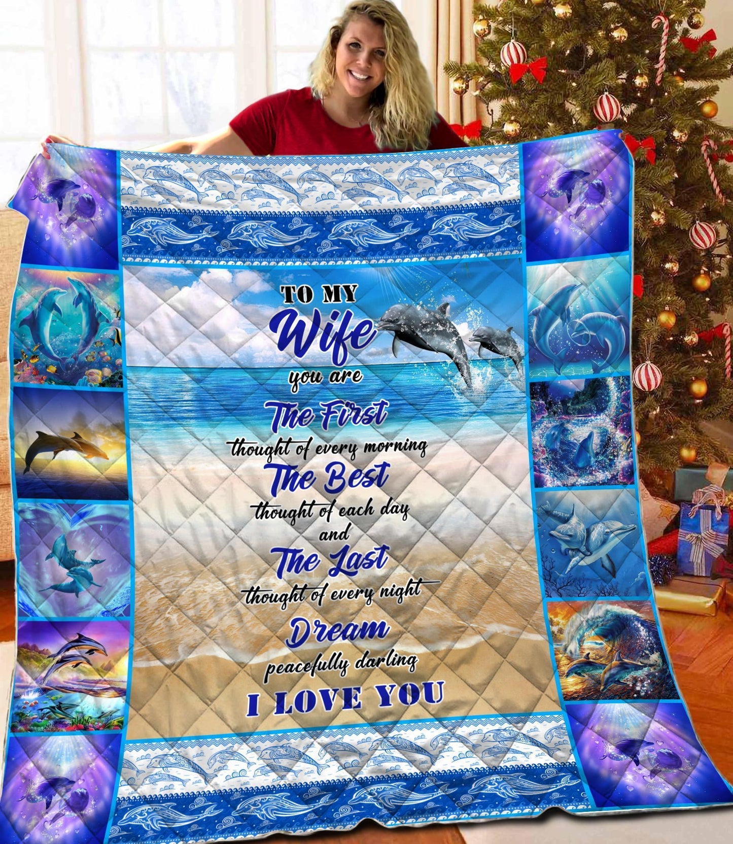 Beautiful Dolphin Couple Quilt NTN08142002-MEI