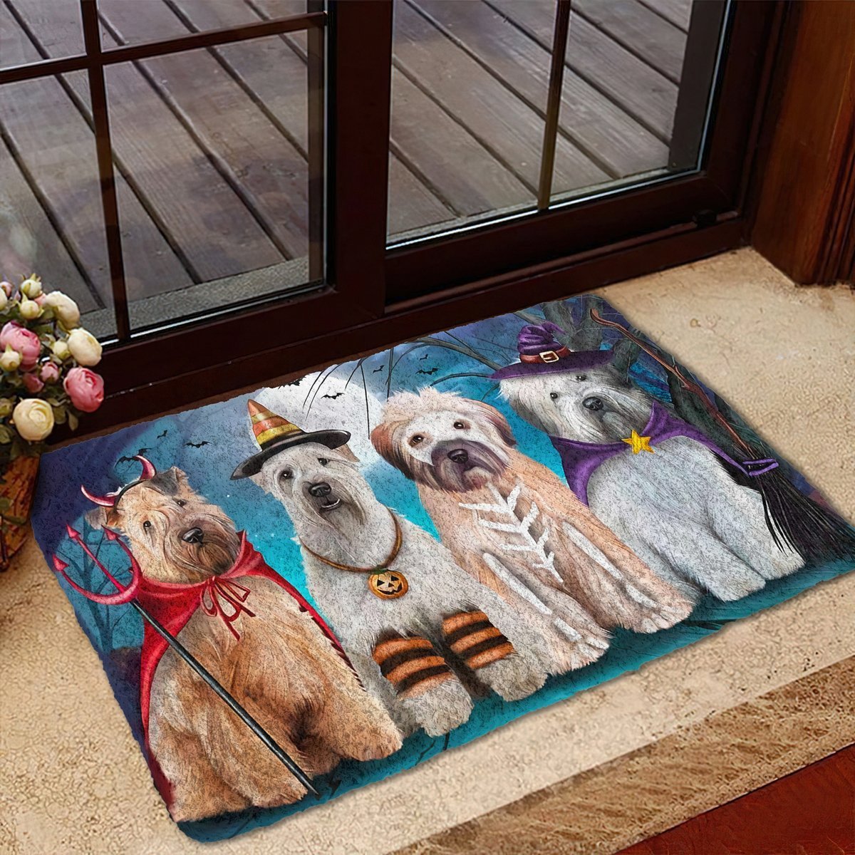 Wheaten Terriers Dog Halloween Doormat