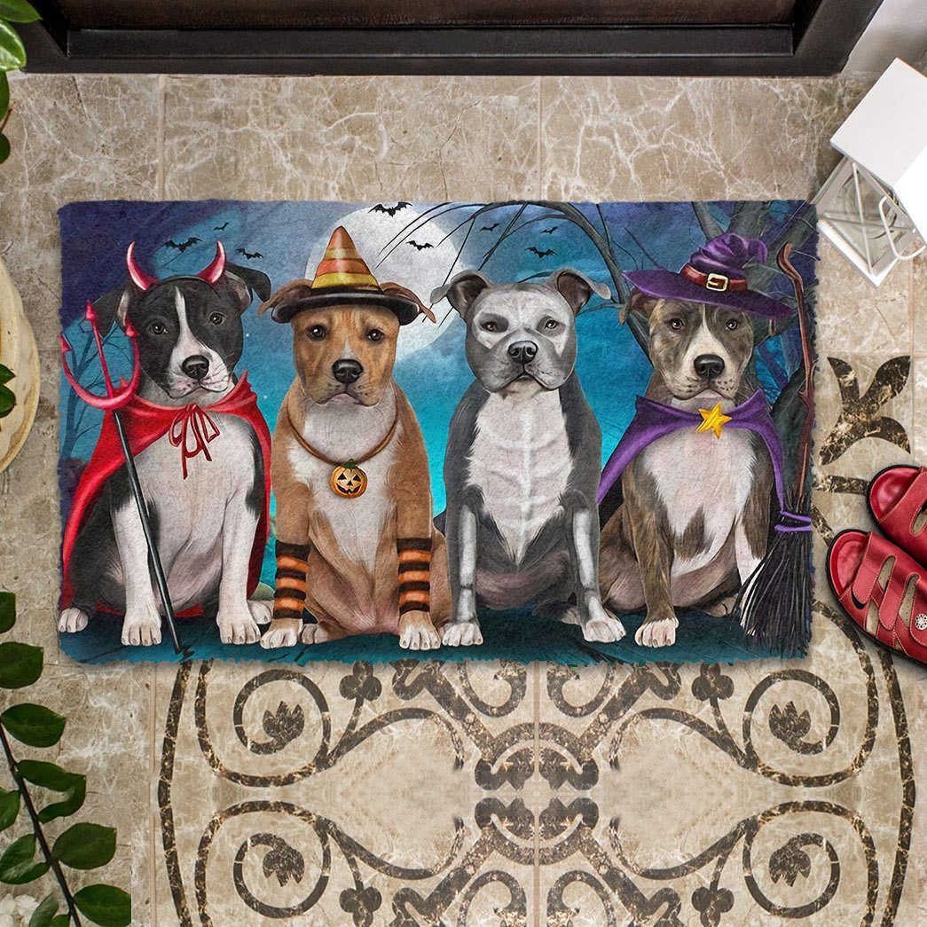 American Staffordshire Dog Halloween Doormat
