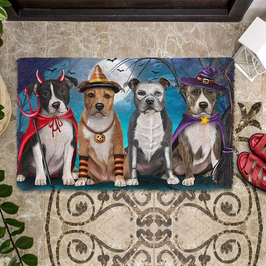 American Staffordshire Dog Halloween Doormat