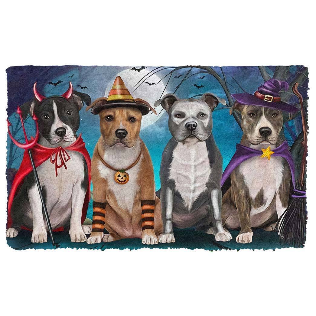 American Staffordshire Dog Halloween Doormat