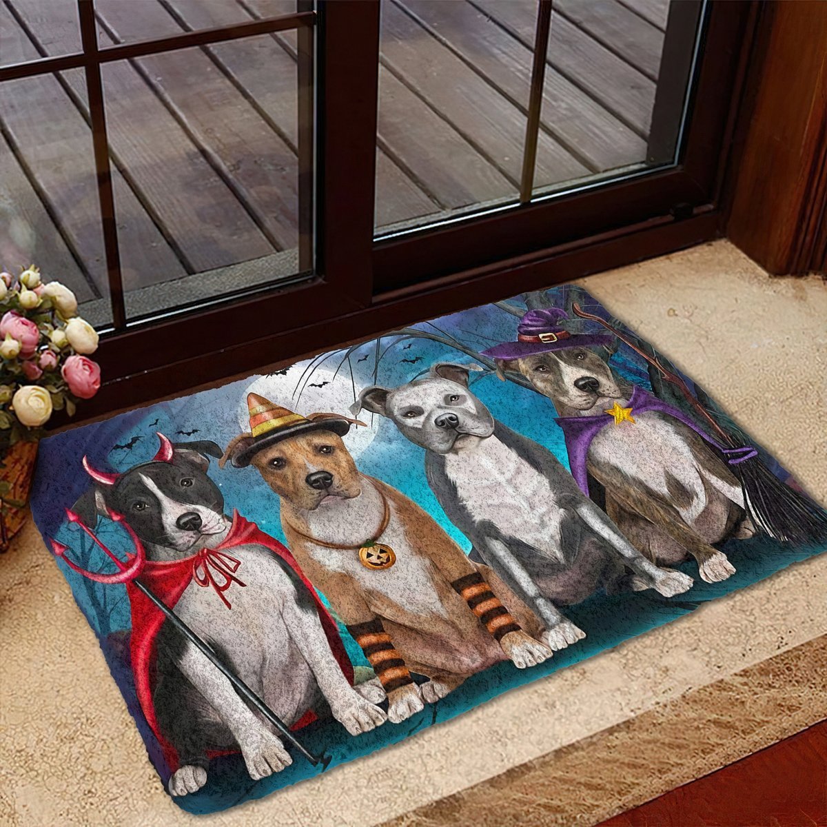 American Staffordshire Dog Halloween Doormat