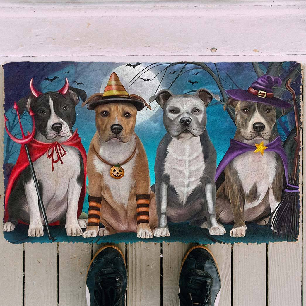 American Staffordshire Dog Halloween Doormat