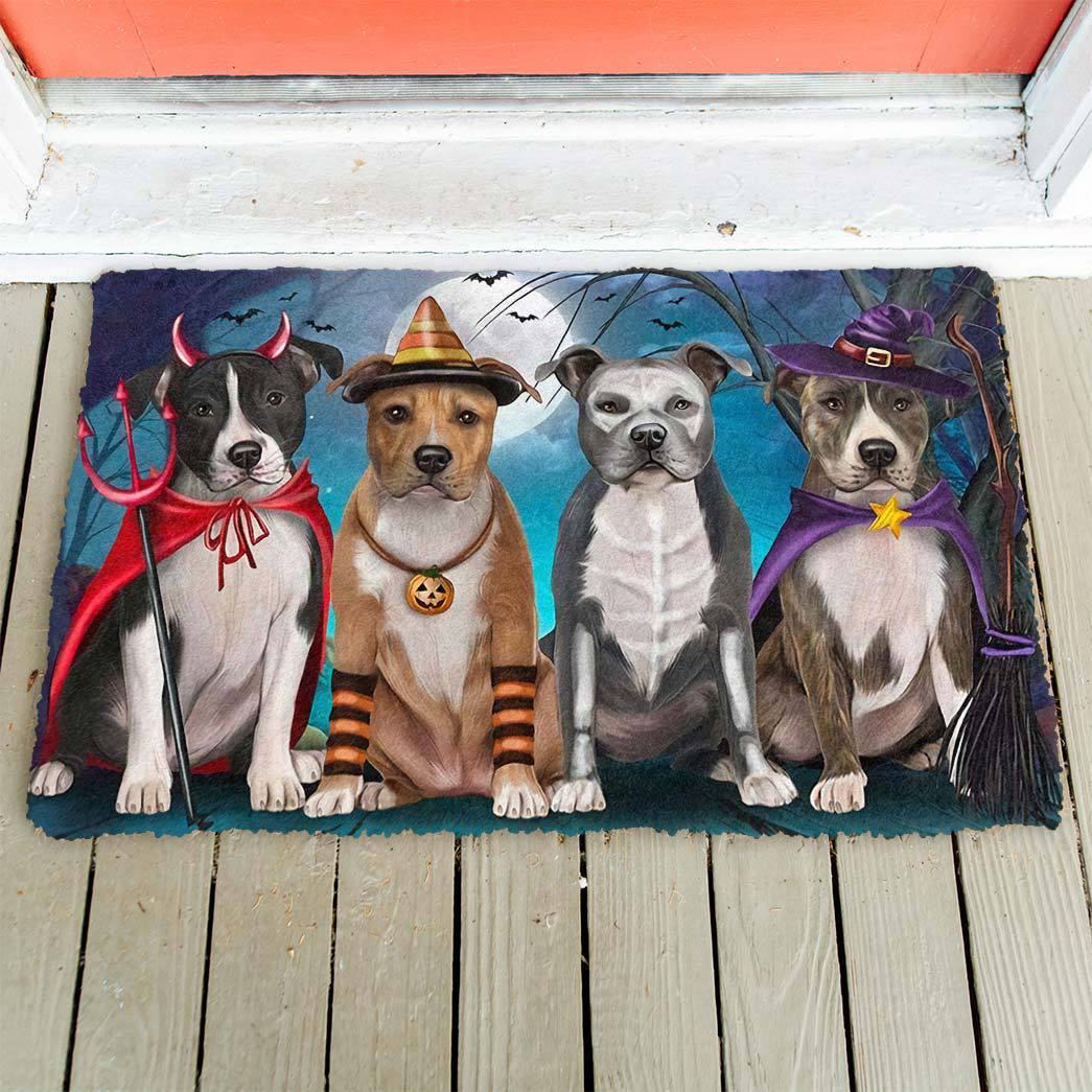 American Staffordshire Dog Halloween Doormat