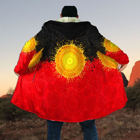Tmarc Tee Aboriginal Flag Indigenous Sun Painting Art 3D design shirts