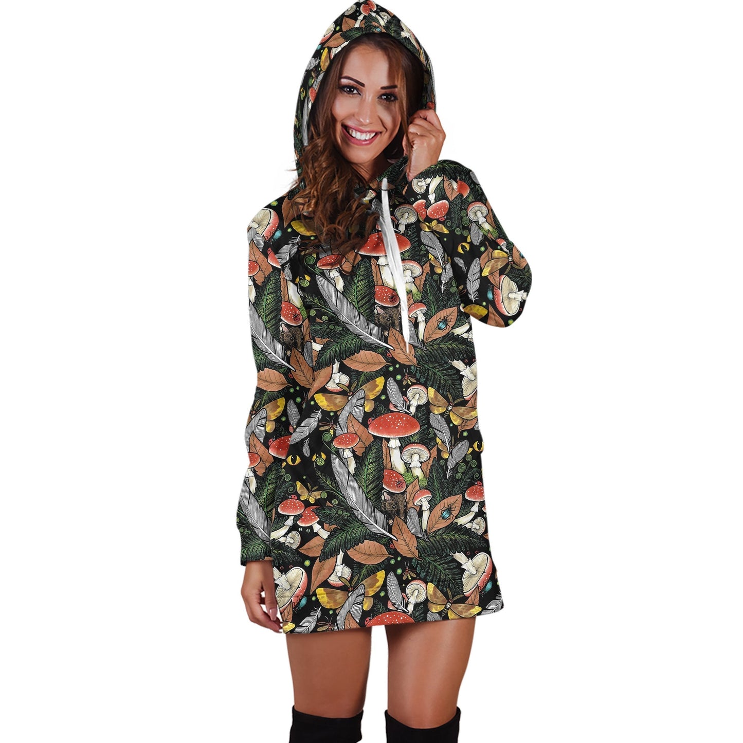Beautiful Forest Mushroom Hoodie Dress DC Fashion - Amaze Style™-Apparel