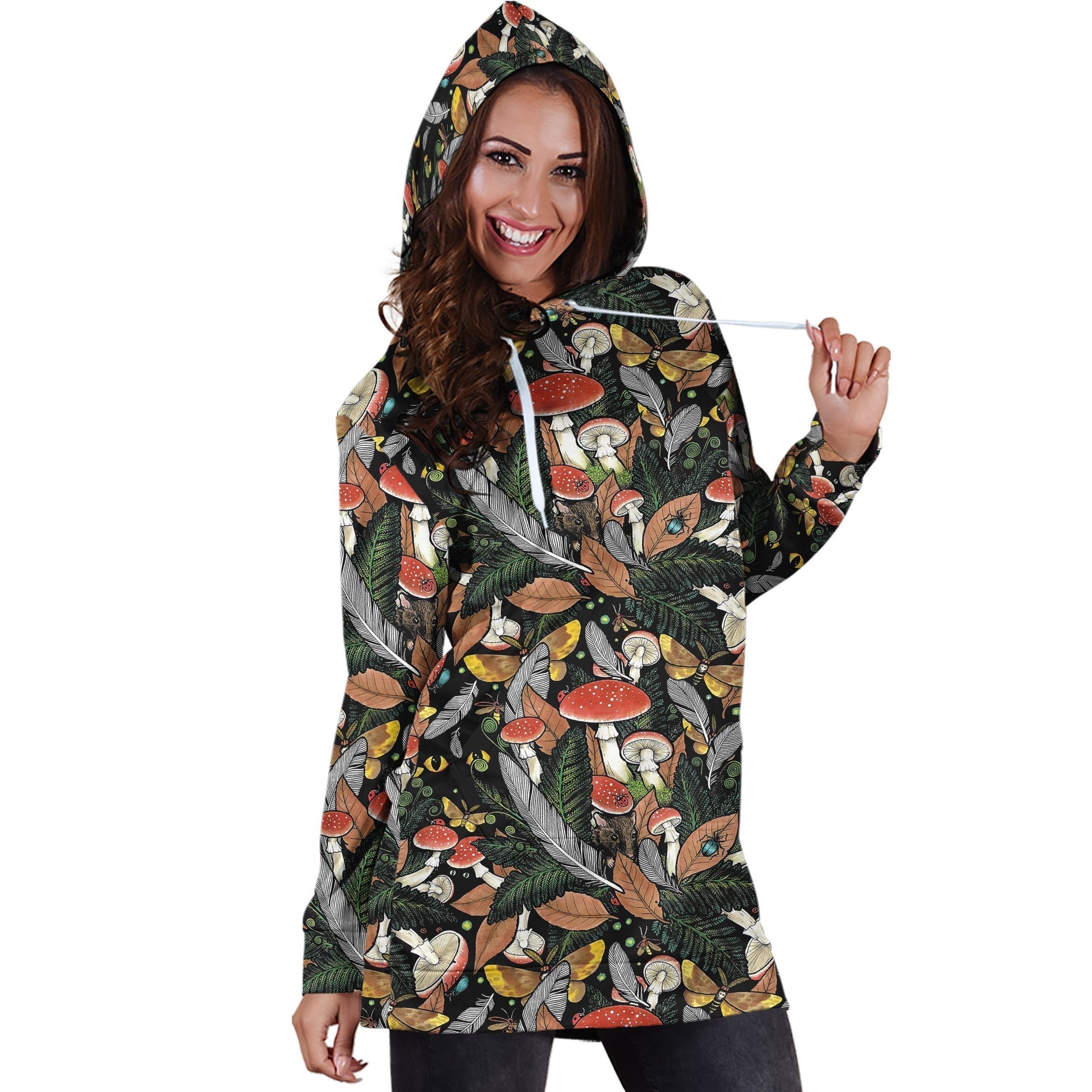 Beautiful Forest Mushroom Hoodie Dress DC Fashion - Amaze Style™-Apparel