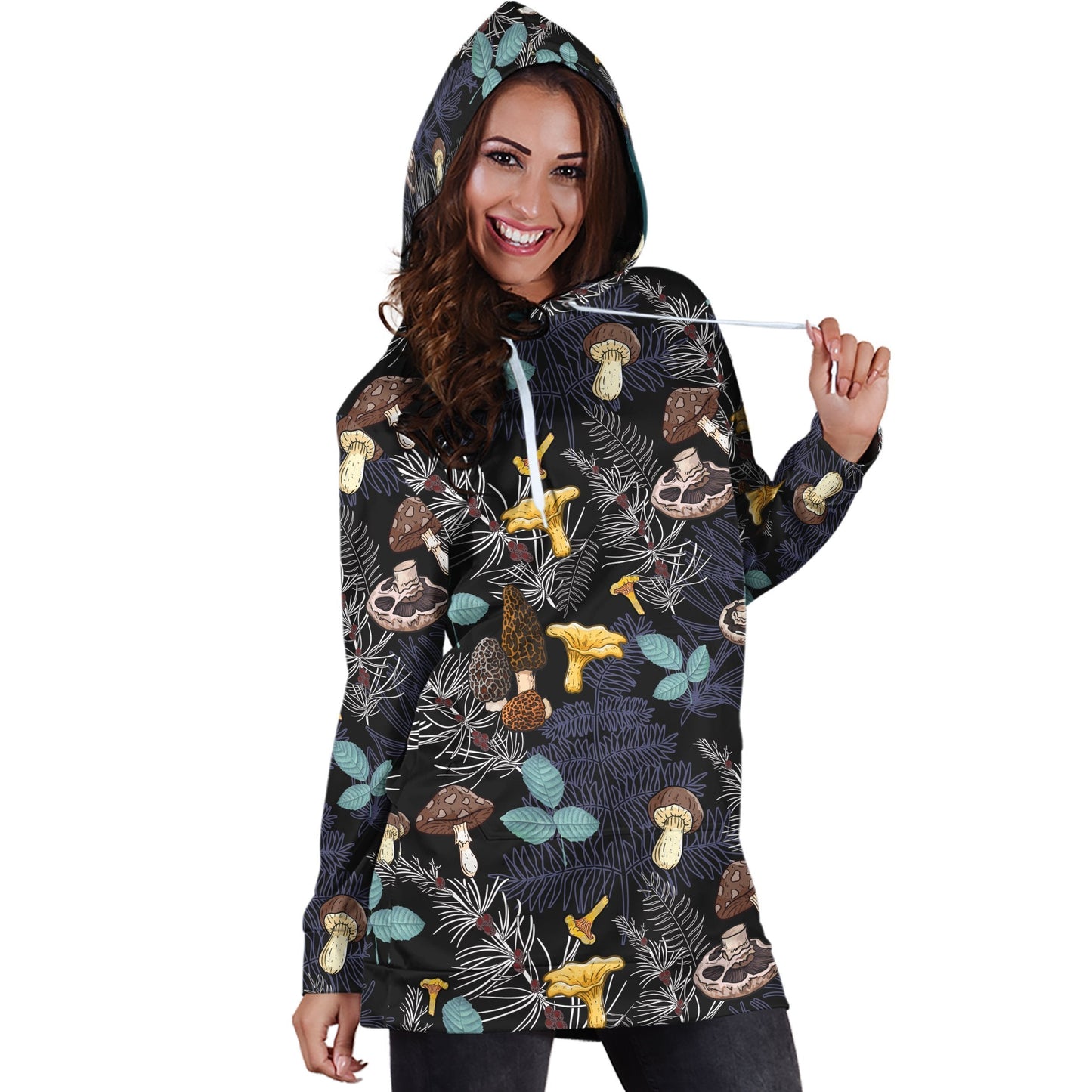 3D All Over Print Mushrooms and leaves of forest trees  Hoodie Dress DC Fashion - Amaze Style™-Apparel