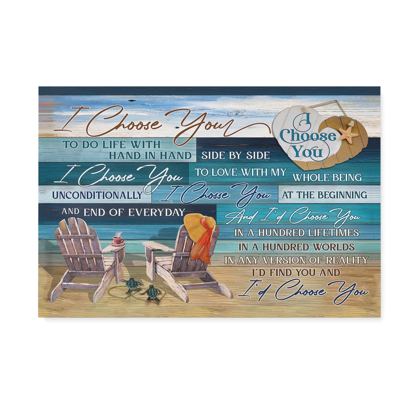 CANVAS - Beach- I choose you- Wedding Anniversary - XT