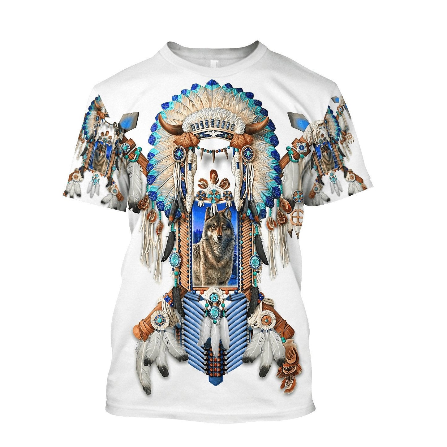 Wolf Native American 3D All Over Printed Unisex Shirts