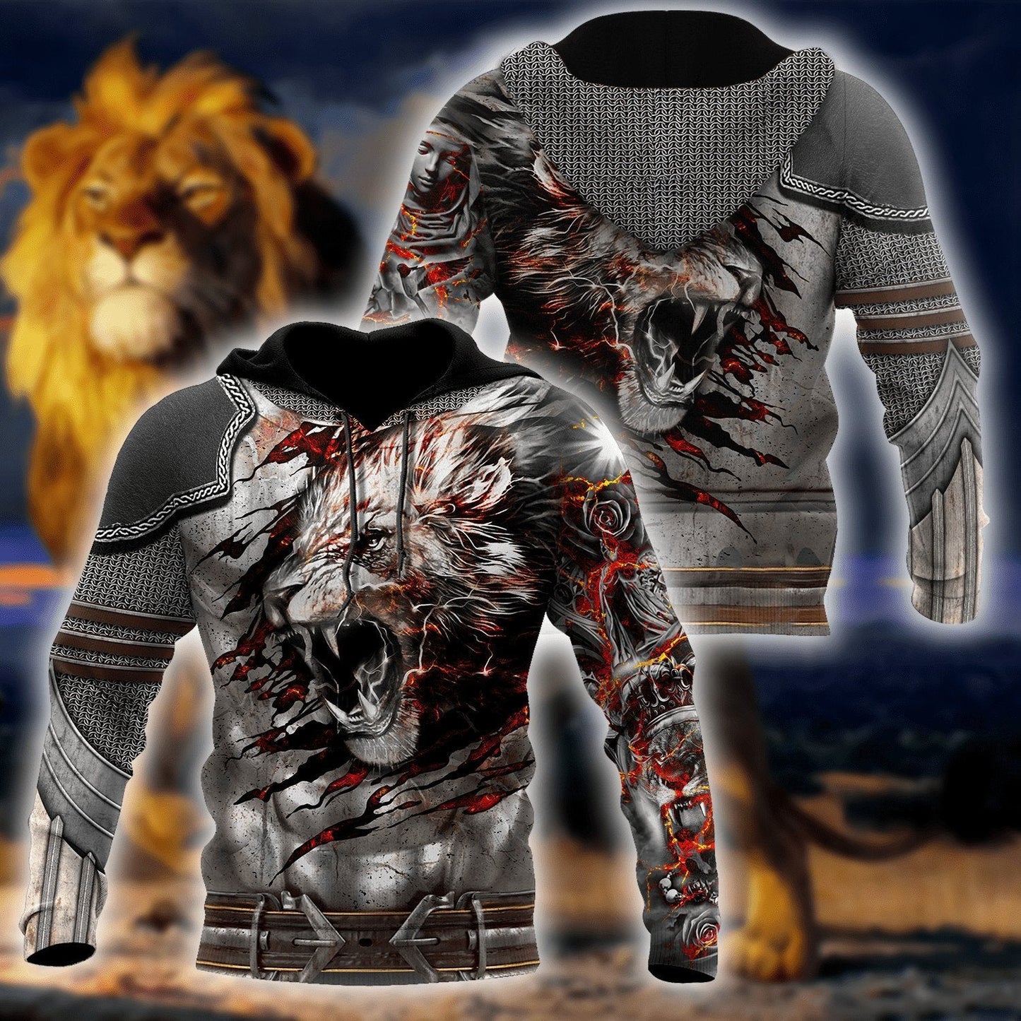 Amor Lion Tattoo 3D All Over Printed Unisex Shirt