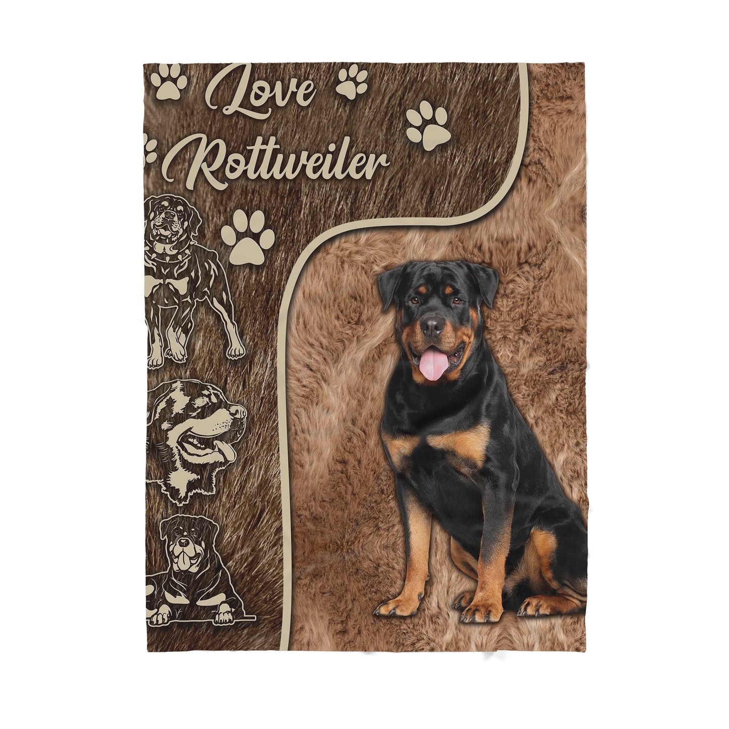 Custom Blanket Rottweiler- Gift For Dog Mom - Sherpa Blanket HG