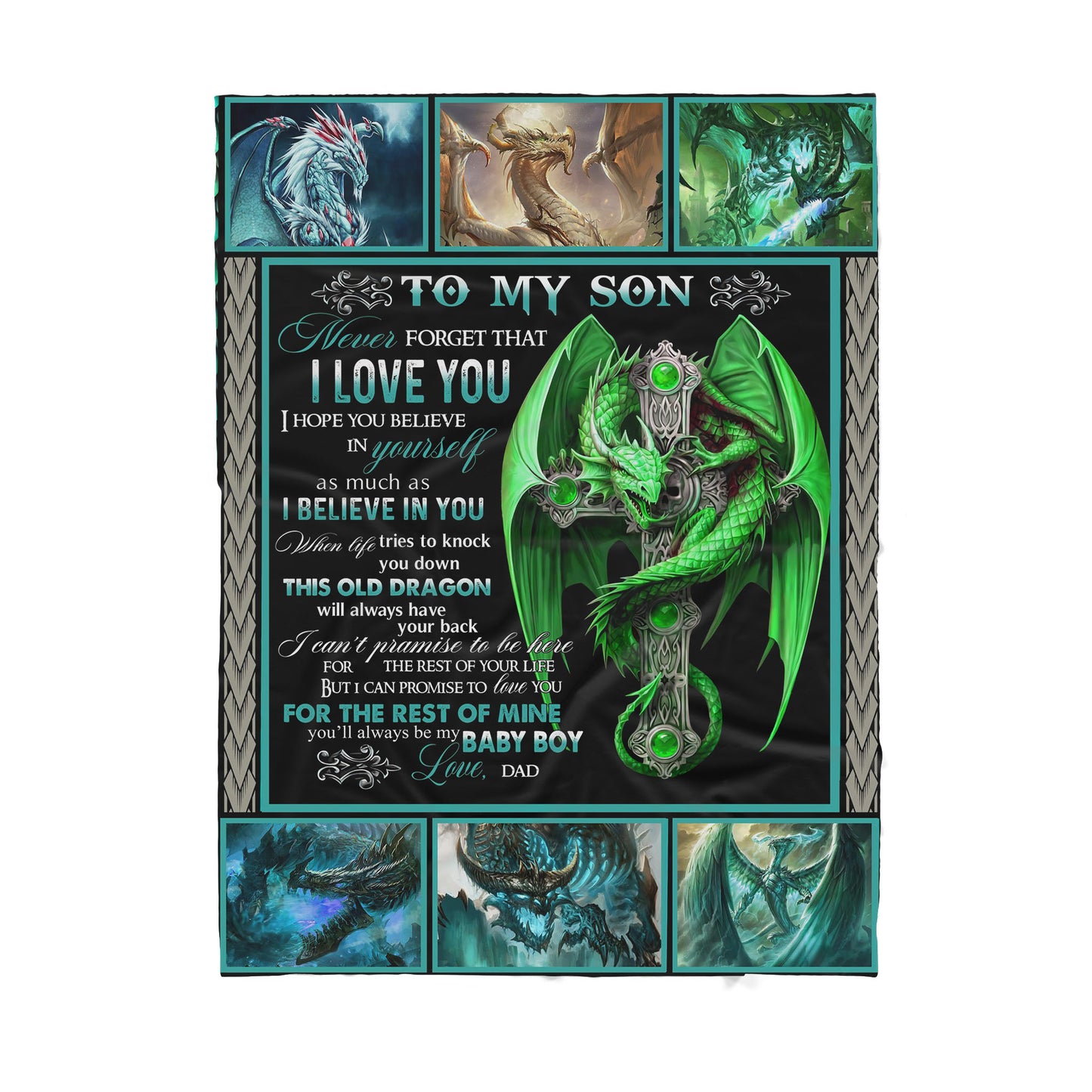 To My Son Dragon Blanket - Best Christmas Gift From Dad - Sherpa Blanket