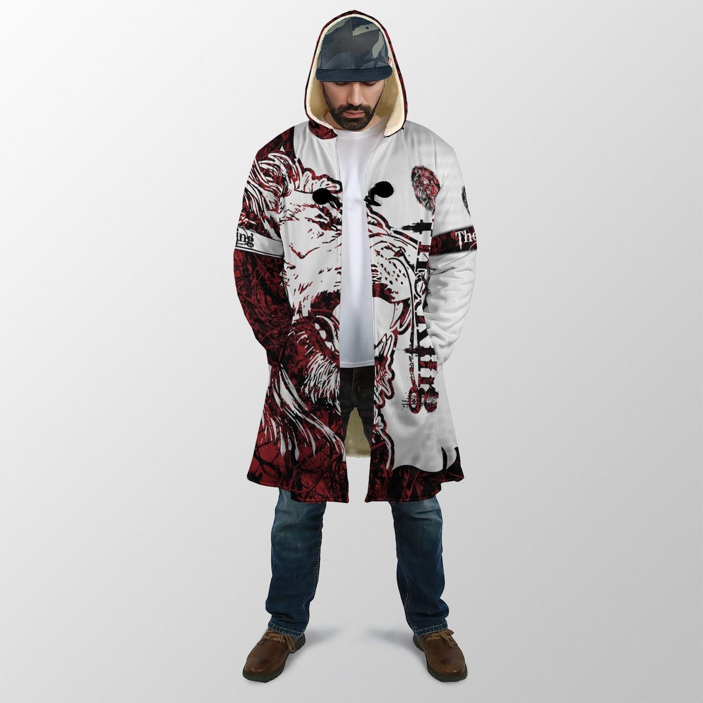 The King Lion Tattoo Over Printed Hoodie TP