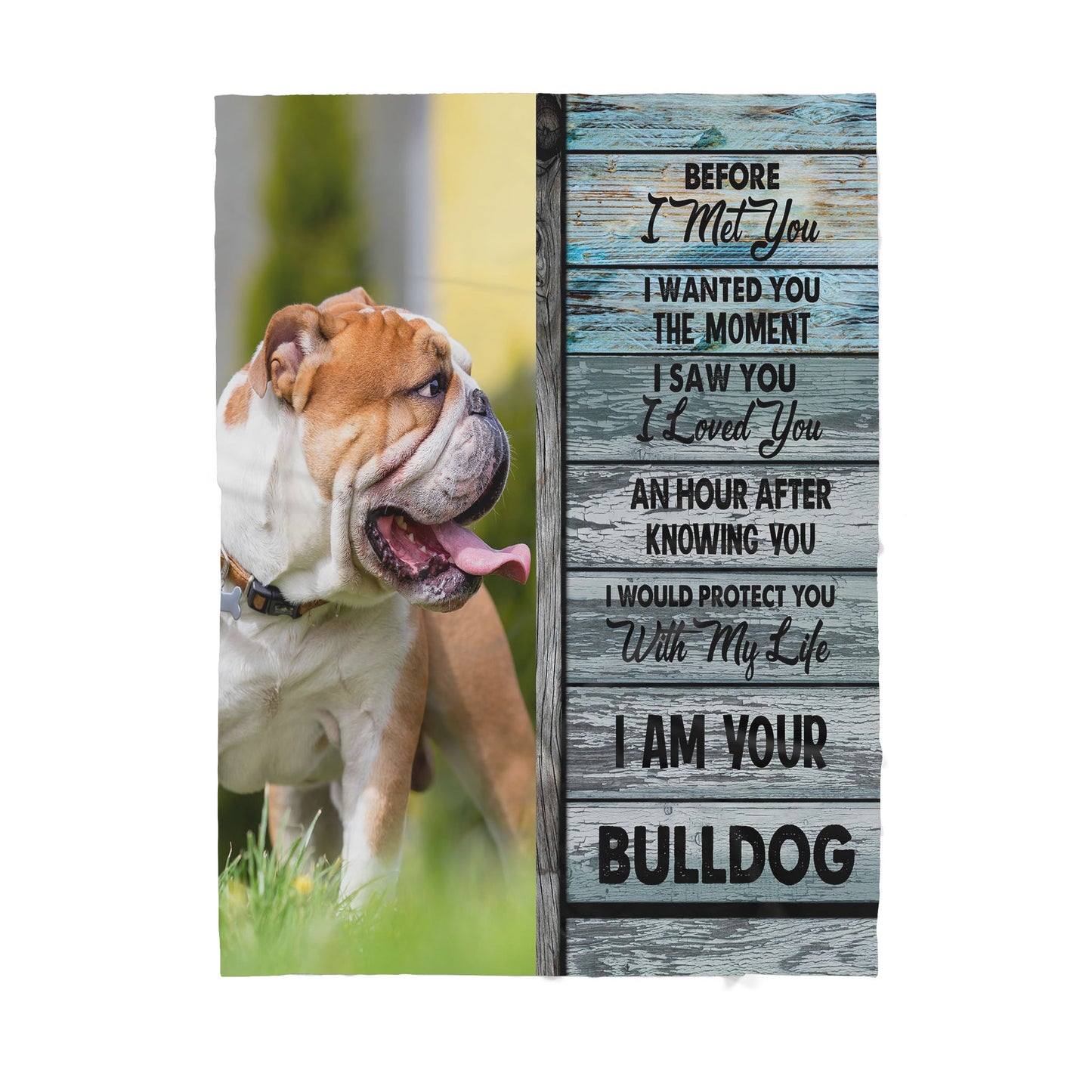 Custom Blanket Bulldog- Gift For Dog Mom - Sherpa Blanket HG