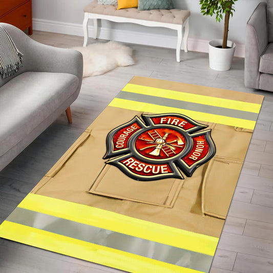 Strong Firefighter Coat Premium Rug