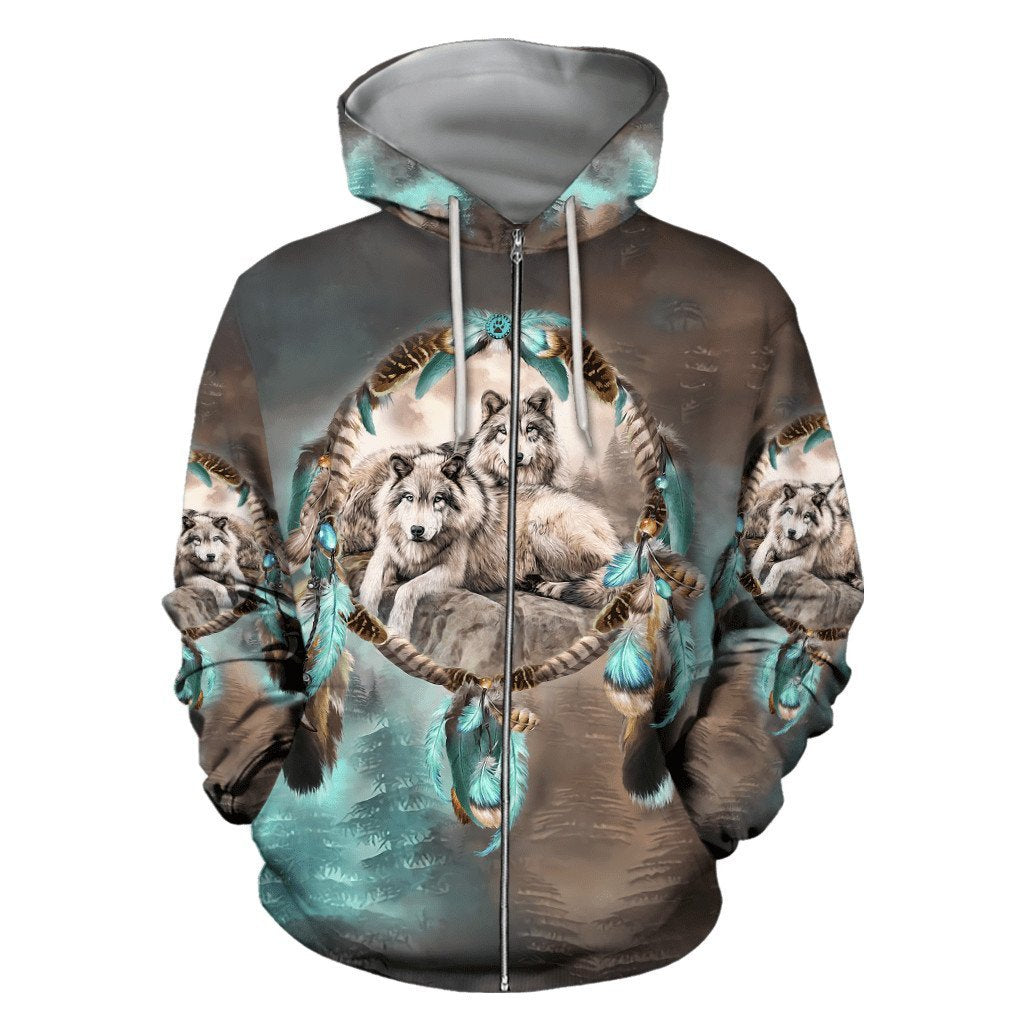 Wolf Native American 3D All Over Printed Unisex Shirts