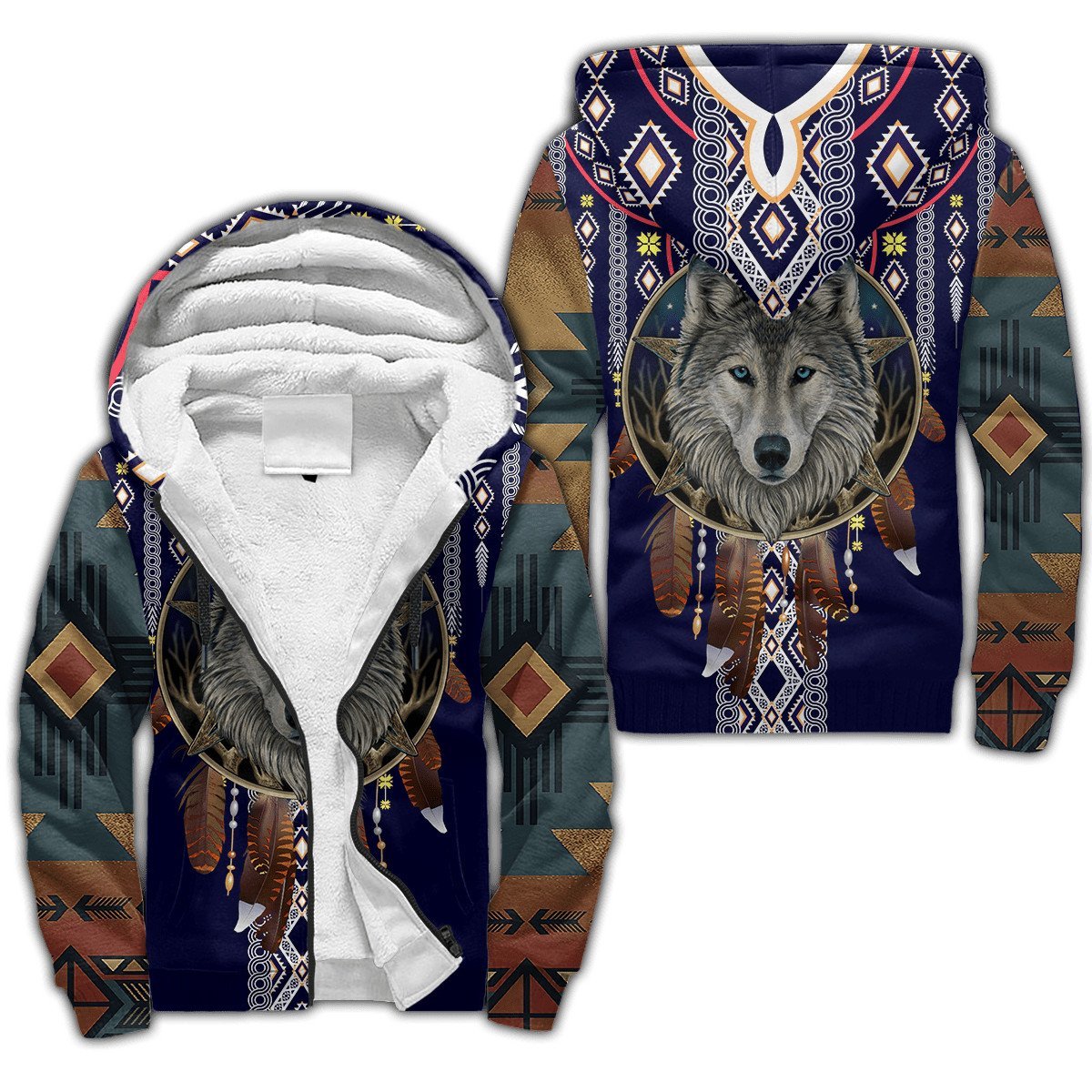 Wolf Native American 3D All Over Printed Unisex Shirts