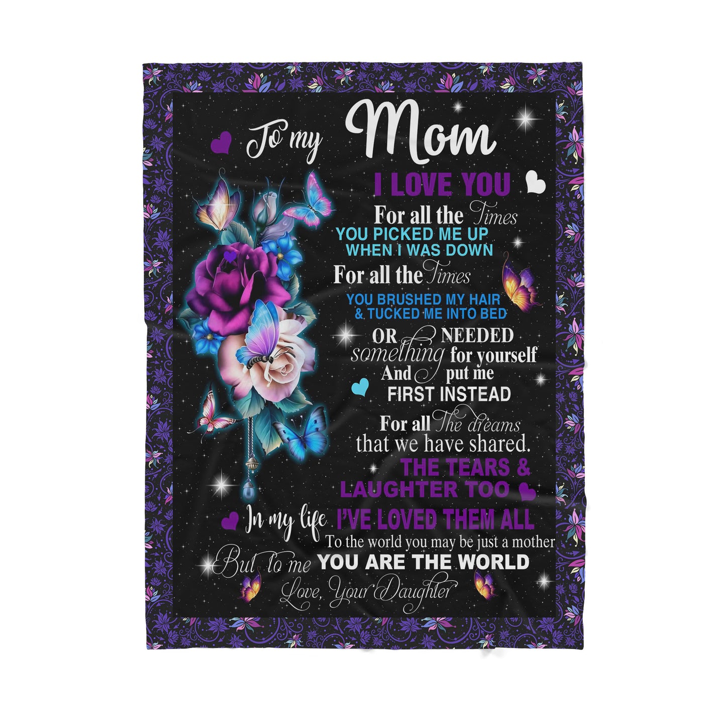 Custom Blanket To My Mom -Best Gift For Mom Mother -Sherpa Blanket TA