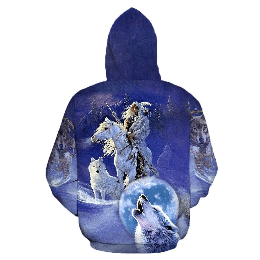 Wolf Native American 3D All Over Printed Unisex Shirts