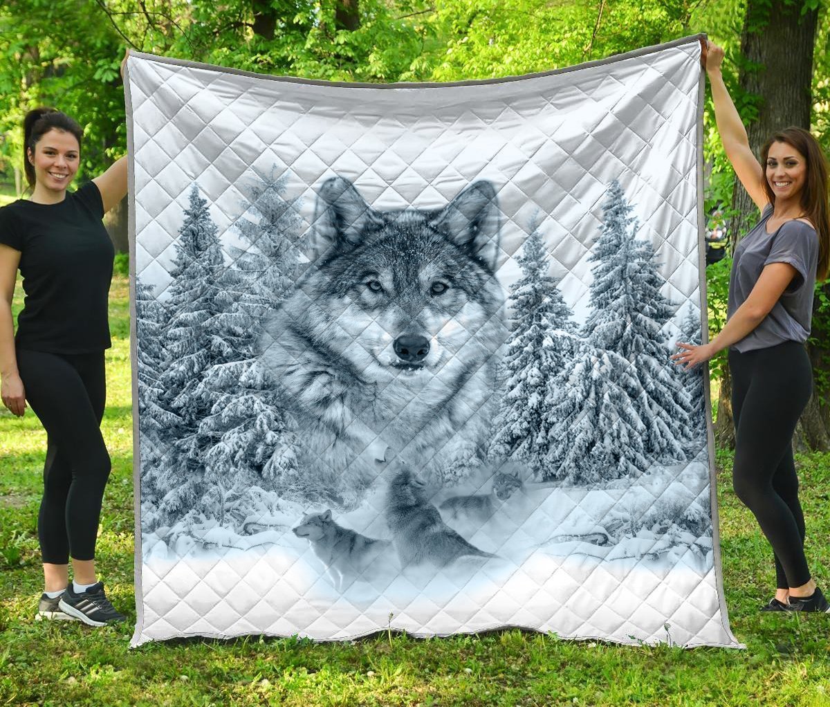 Wolf 3D All Over Printed Quilt