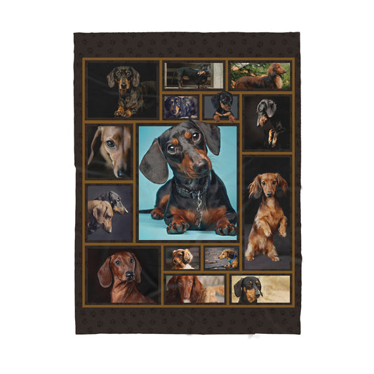 Custom Blanket Dachshund - Gift For Dog Mom - Sherpa Blanket DL