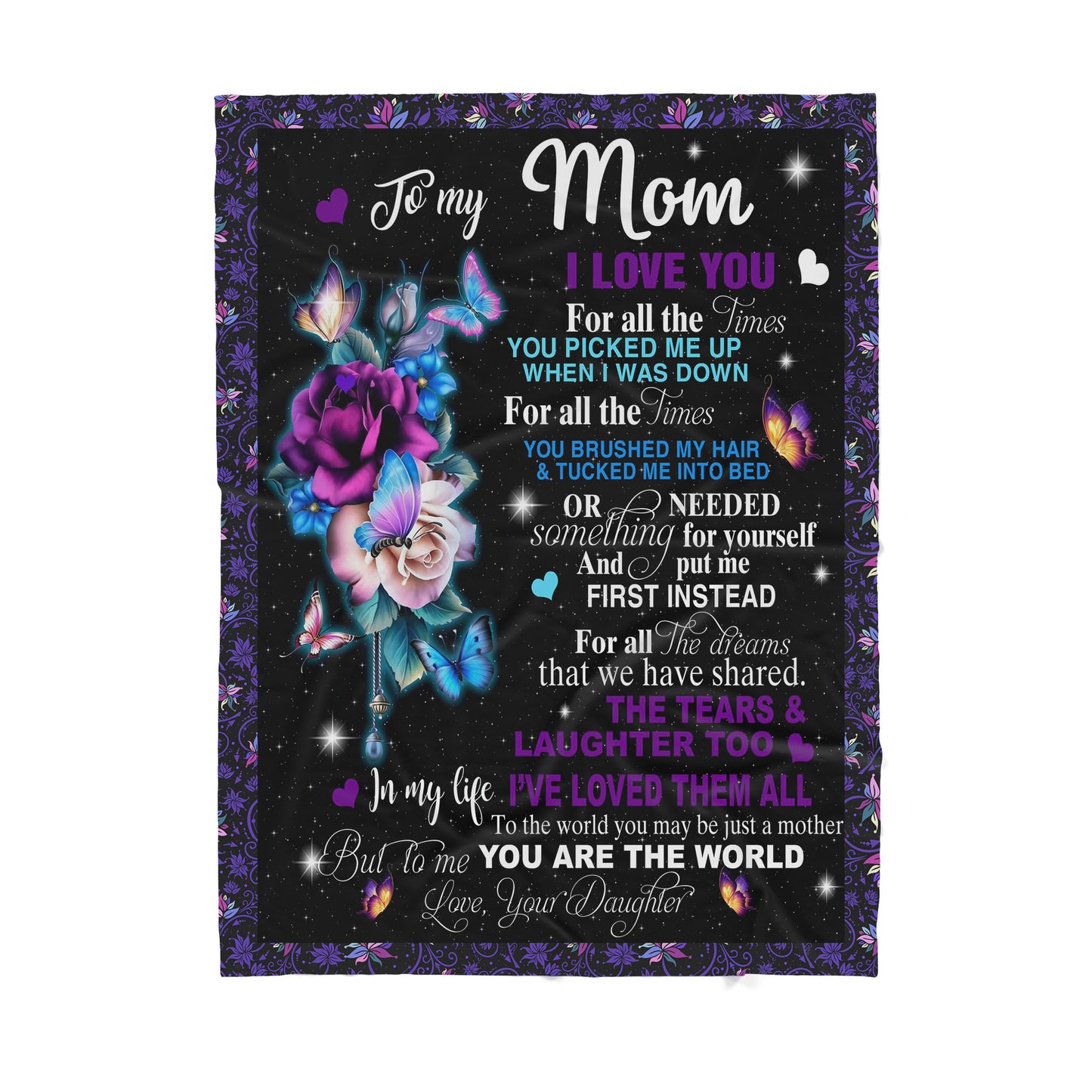 Custom Blanket To My Mom -Best Gift For Mom Mother -Sherpa Blanket TA