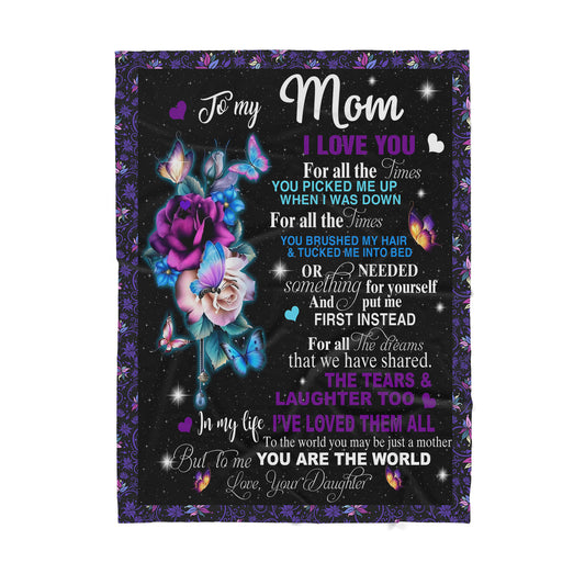 Custom Blanket To My Mom -Best Gift For Mom Mother -Sherpa Blanket TA