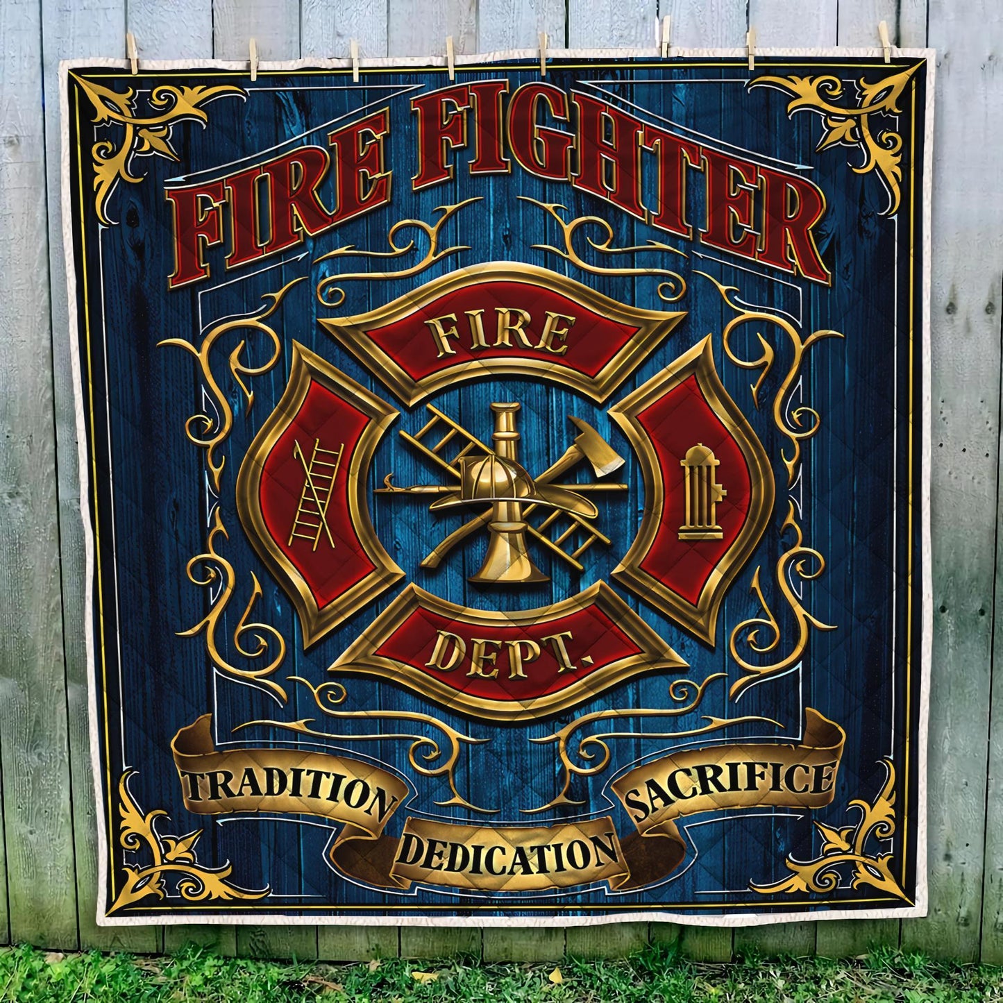 Great Symbol Firefighter Quilt Blanket