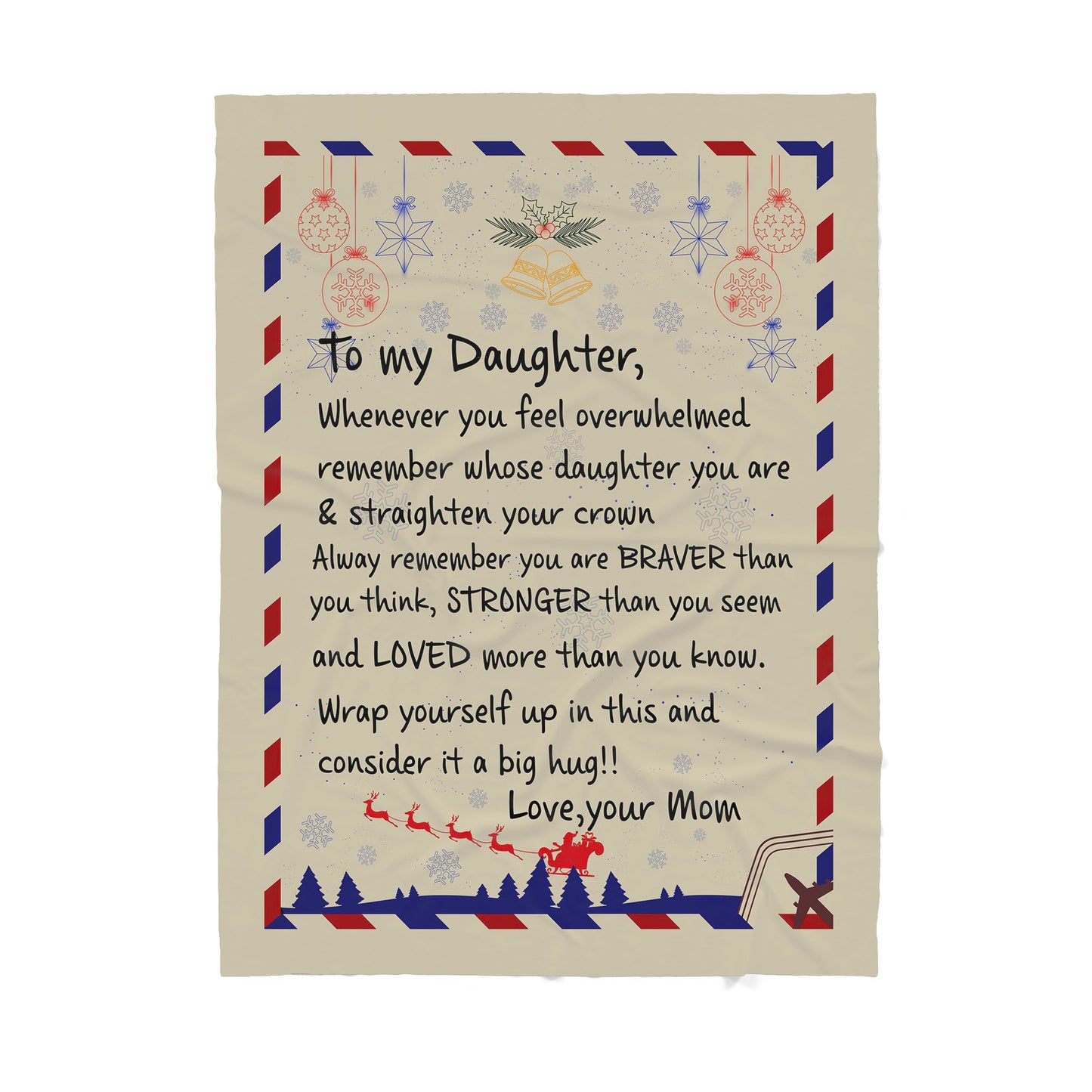 To My daughter Letter Blanket From Mom Sherpa Blanket TN