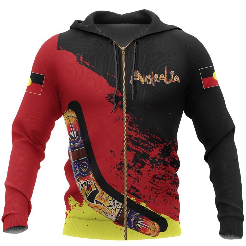 Australia Hoodie Red Black Animals Pattern NNK1463 - Amaze Style™-Apparel