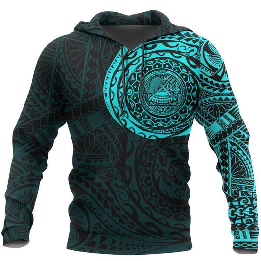 American Samoa In My Heart Polynesian Hoodie Blue PL - Amaze Style™-Apparel