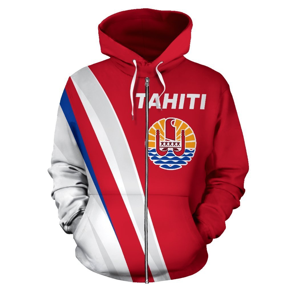 Tahiti Zip Up Hoodie Red K5 - Amaze Style™-Apparel