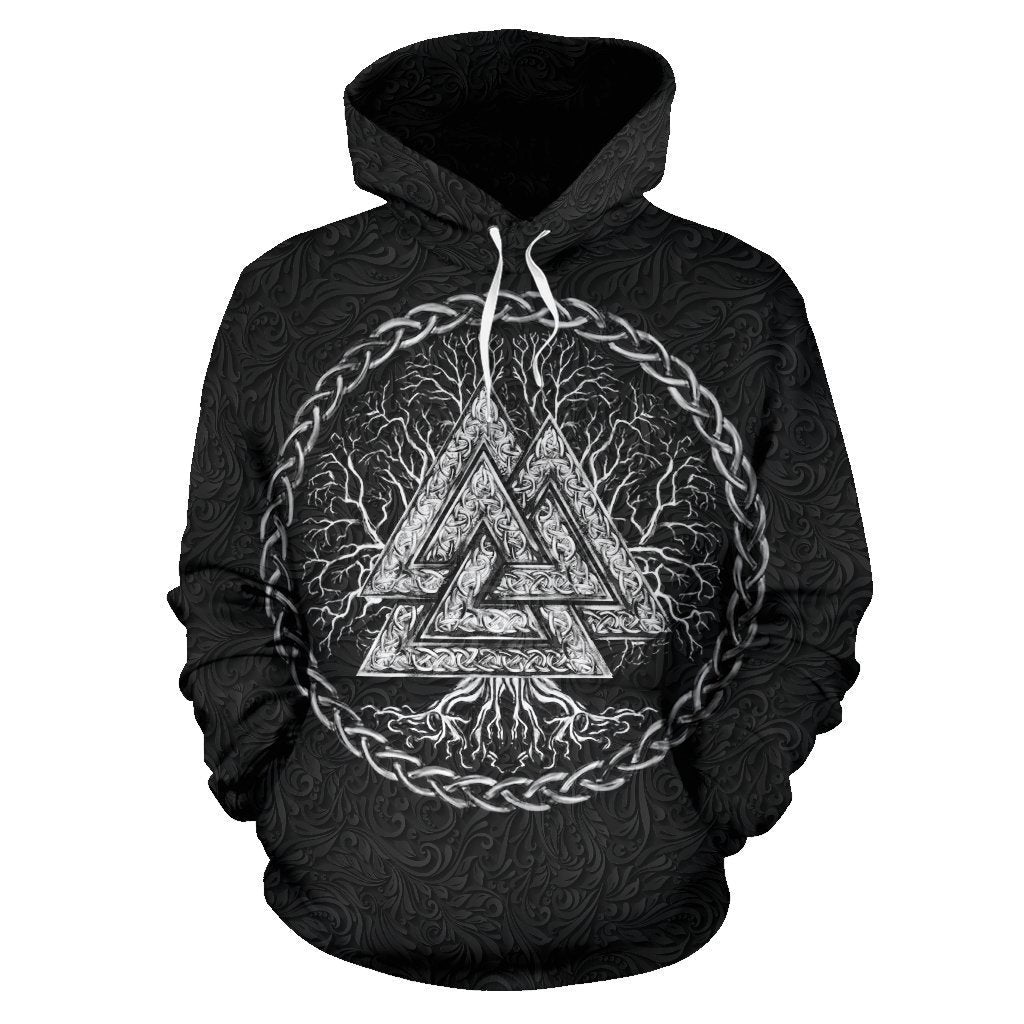 Valknut and Tree of Life Black Hoodie K2 - Amaze Style™-Apparel