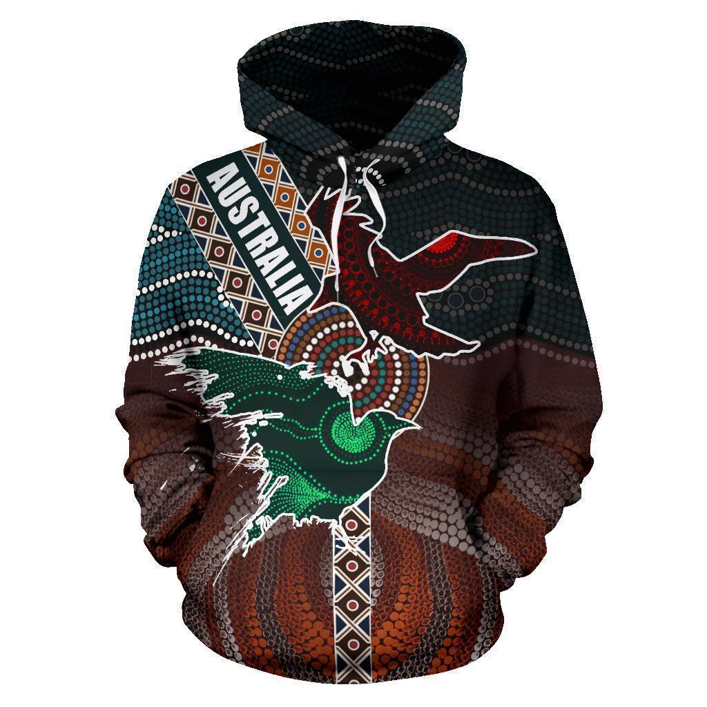 Australia Aboriginal Crow Hoodie NNK1442 - Amaze Style™-Apparel