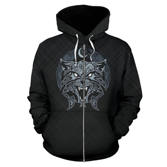 Viking Wolf Of Odin Zip-Up Hoodie A7 - Amaze Style™-ALL OVER PRINT ZIP HOODIES (P)