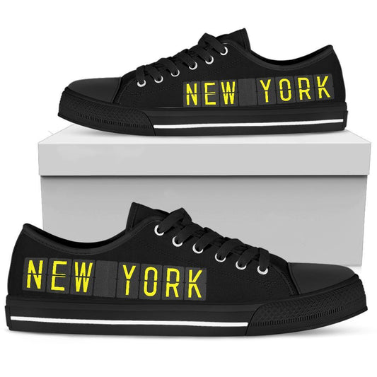 Airport Destinations NEW YORK - Low Top Canvas Shoes-Amaze Style™-Womens Low Top - Airport Destinations NEW YORK - Low Top Canvas Shoes-US5.5 (EU36)-Vibe Cosy™