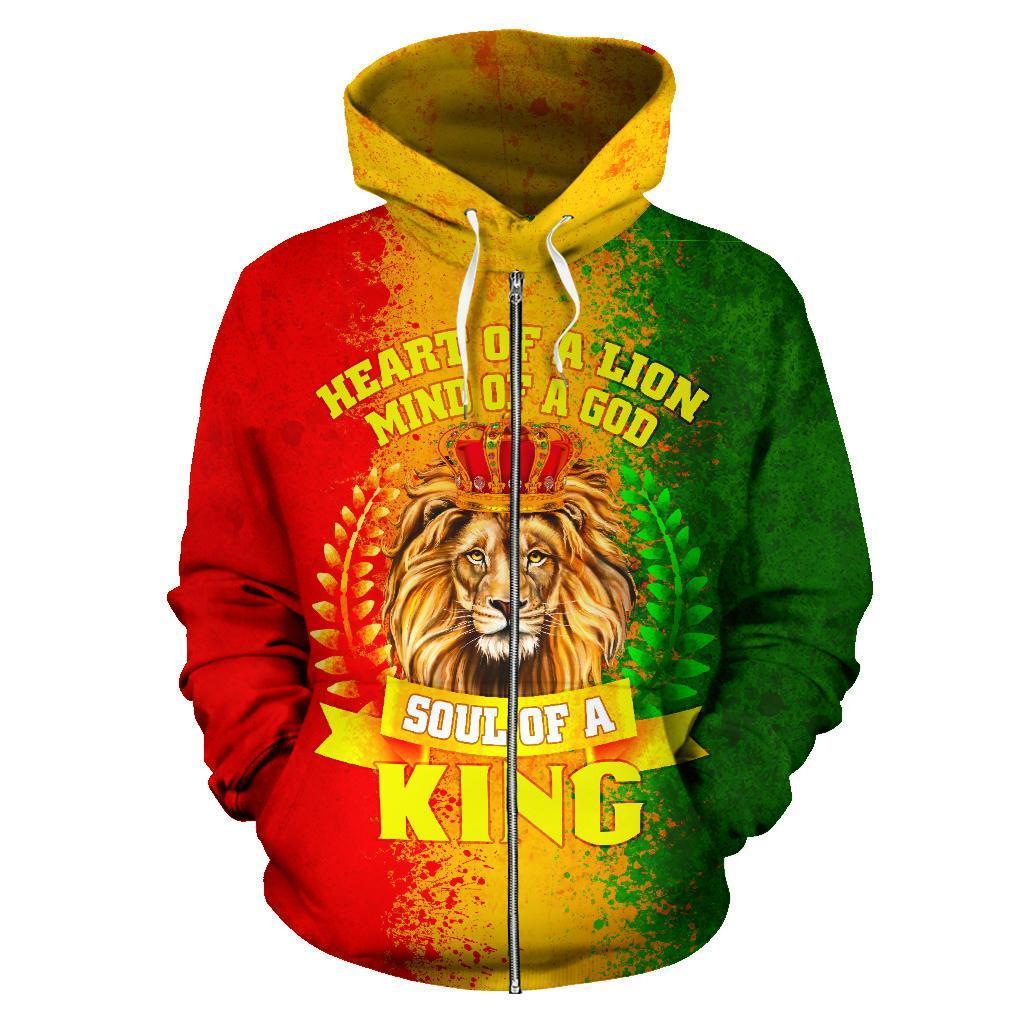 African Zip-Up Hoodie - Africa Soul Of A King - Amaze Style™-ALL OVER PRINT ZIP HOODIES